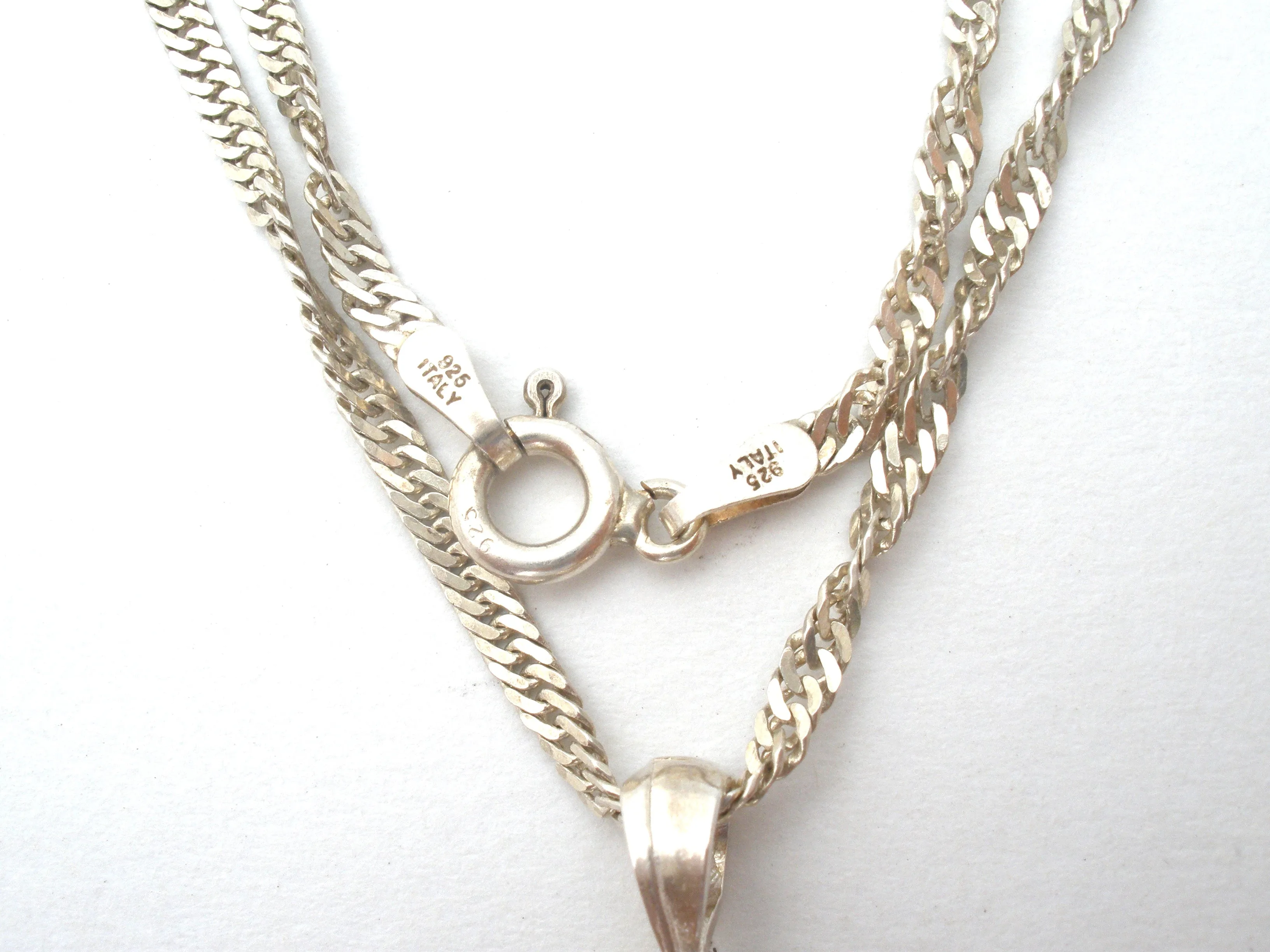 Italian Sterling Silver Filigree Heart Necklace 26"