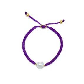 Lola Rope Pearl Bracelet - Purple