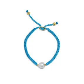 Lola Rope Pearl Bracelet - Sky Blue
