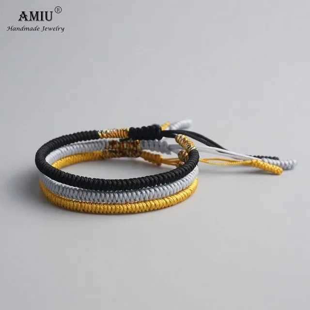 Lucky Handmade Buddhist Knots Rope Bracelet