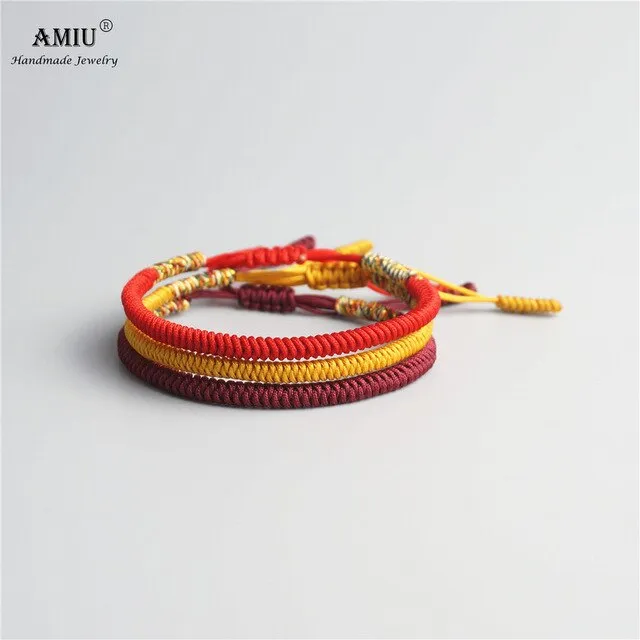 Lucky Handmade Buddhist Knots Rope Bracelet