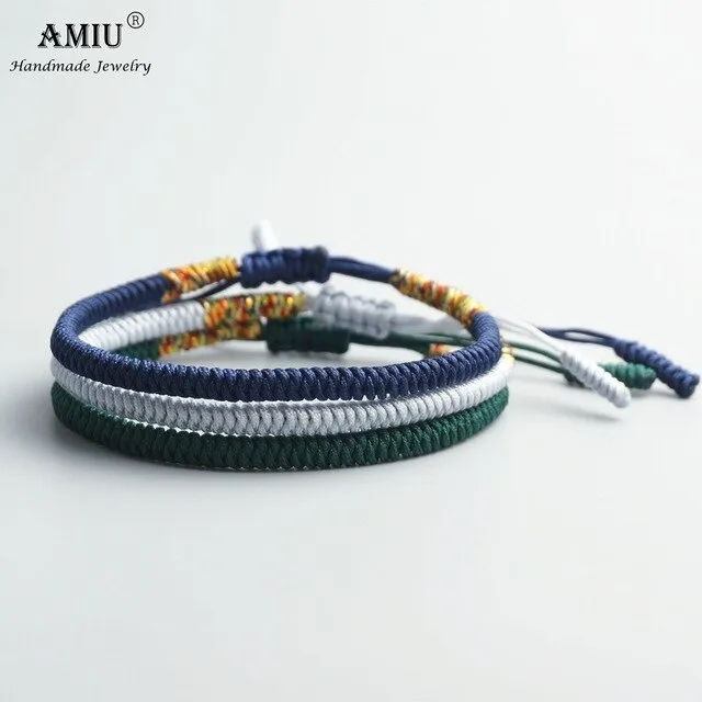 Lucky Handmade Buddhist Knots Rope Bracelet