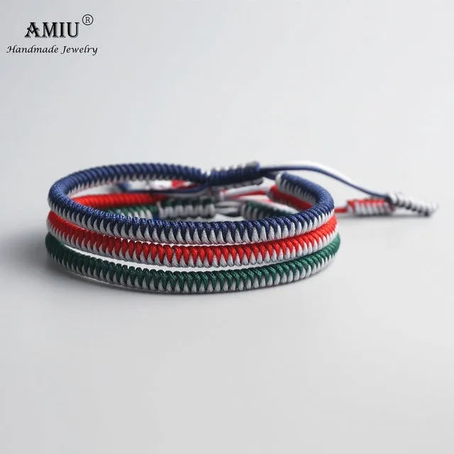 Lucky Handmade Buddhist Knots Rope Bracelet