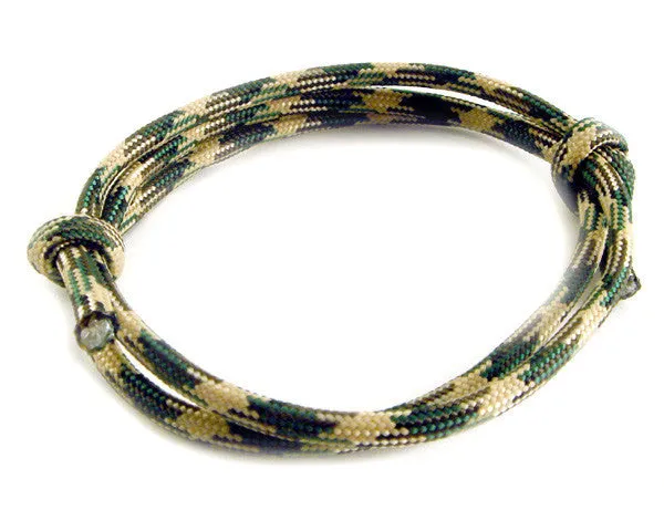 Paracord Double Adjustable Bracelet Green