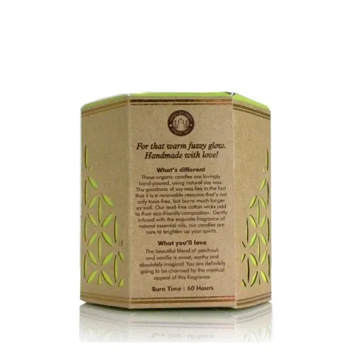 Patchouli & Vanilla Essential Oil Infused Organic Goodness Soy Candle