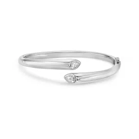 Pear Shape Diamond Bypass Cuff Bracelet