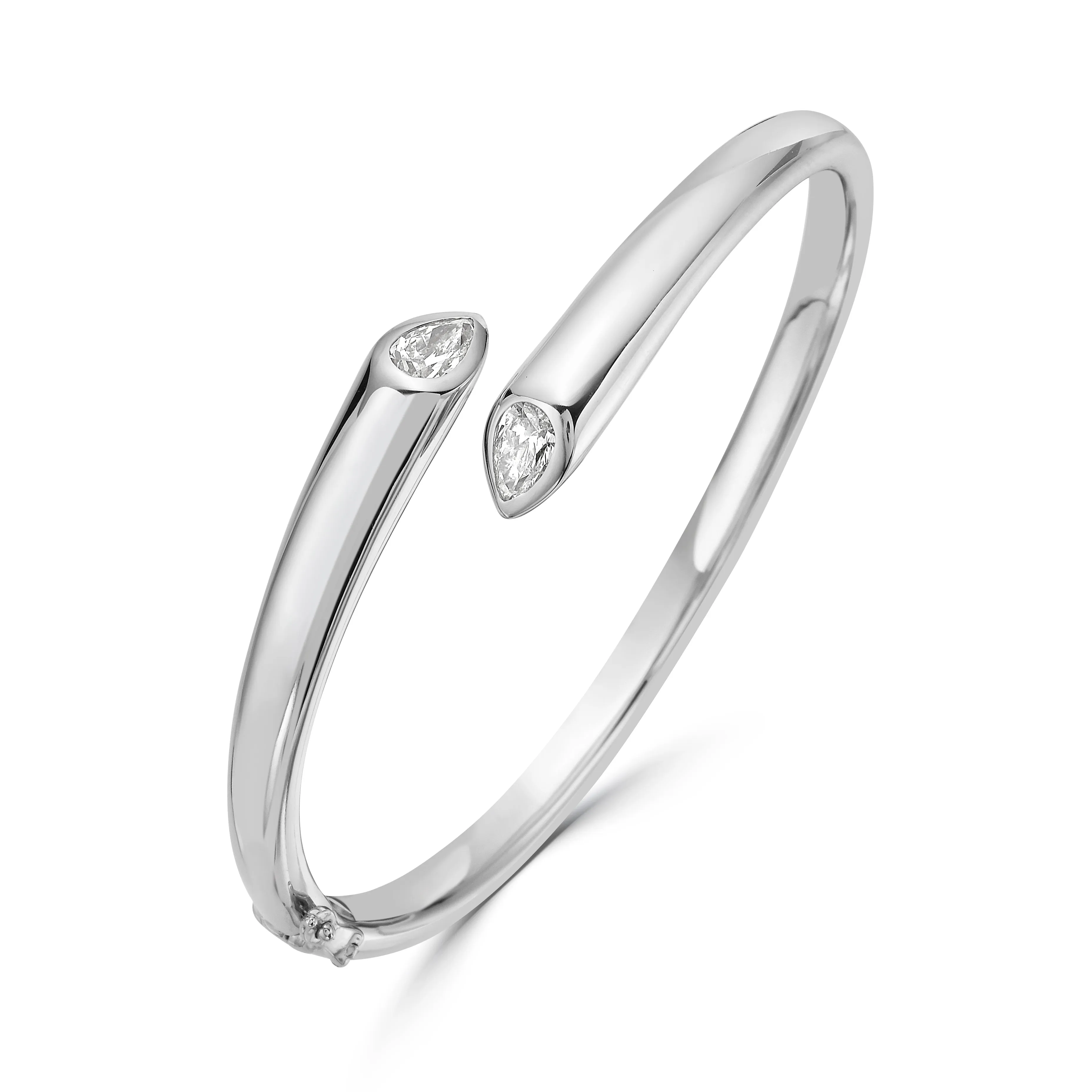 Pear Shape Diamond Bypass Cuff Bracelet