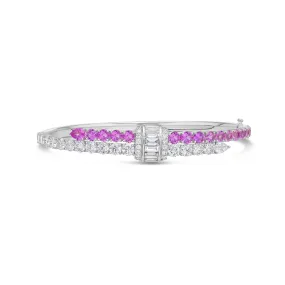 Pink Sapphire and White Diamond Bracelet