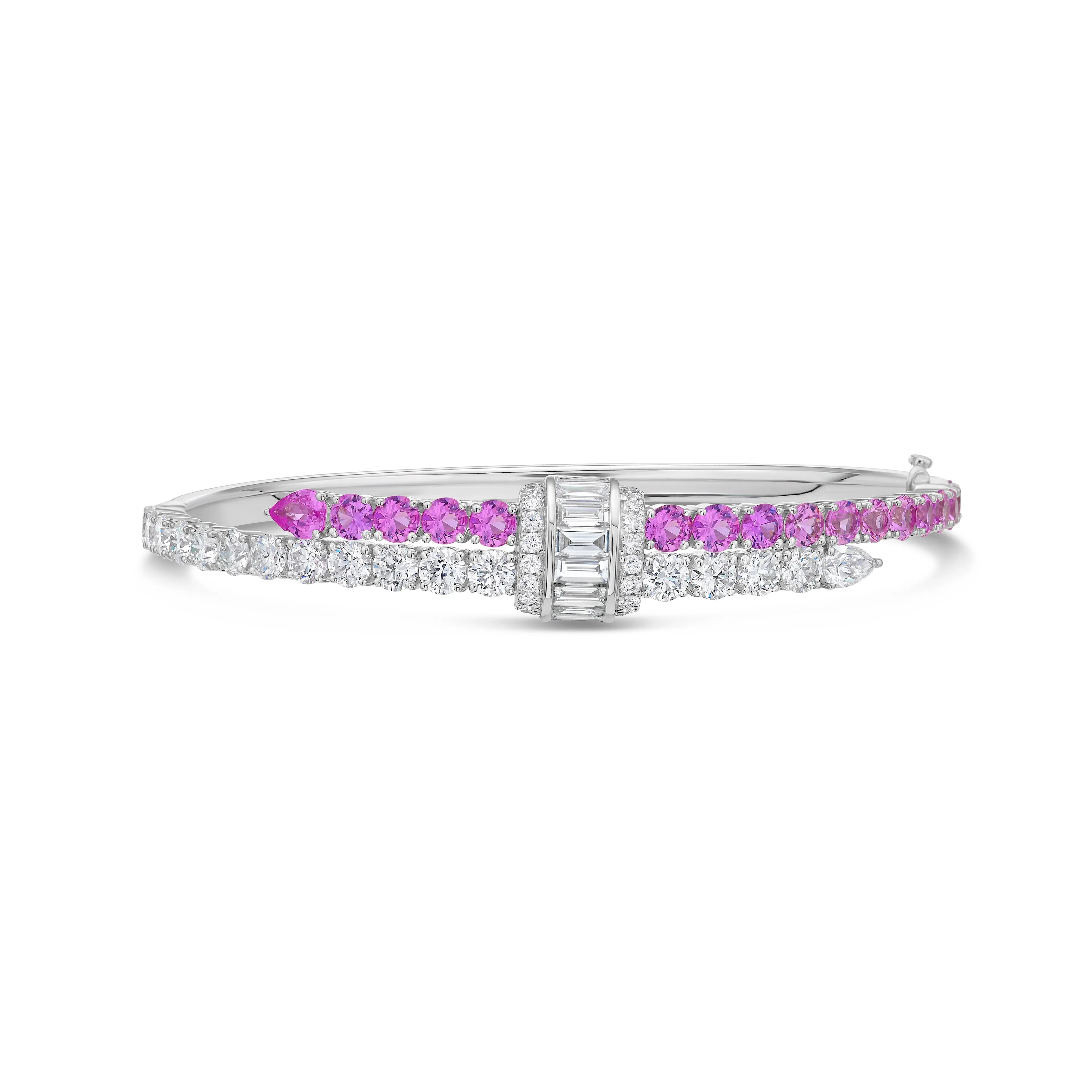 Pink Sapphire and White Diamond Bracelet