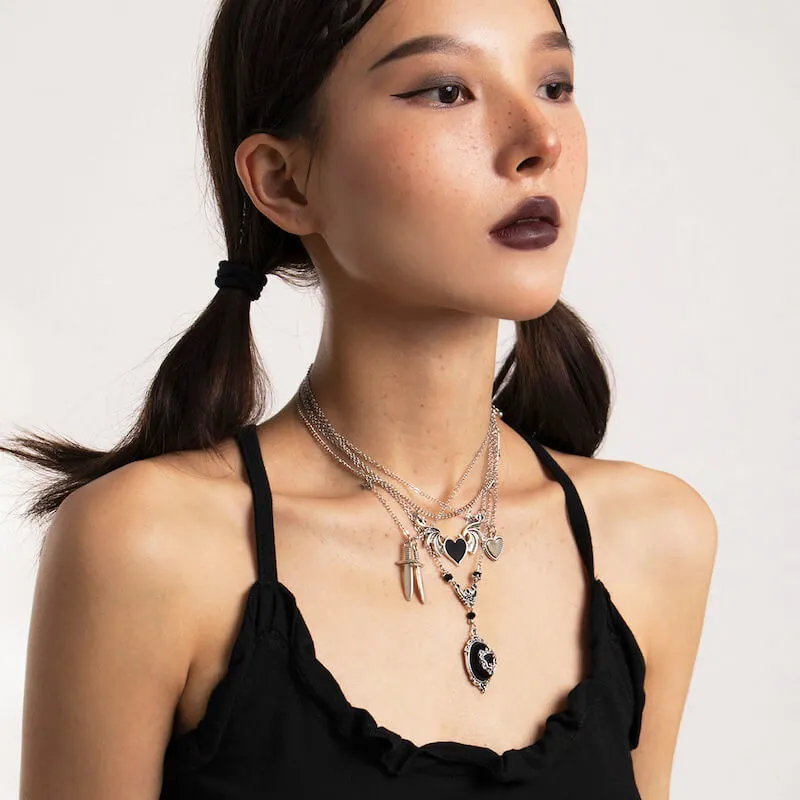Punk in darkness necklace set 5 pcs