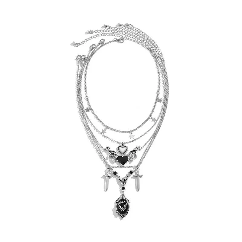 Punk in darkness necklace set 5 pcs