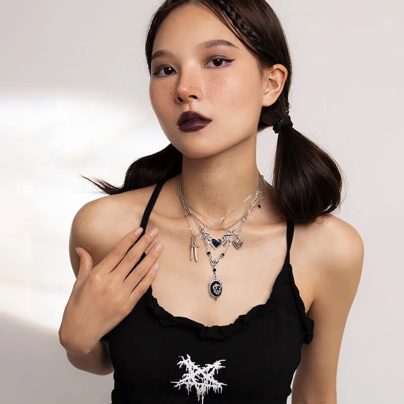Punk in darkness necklace set 5 pcs