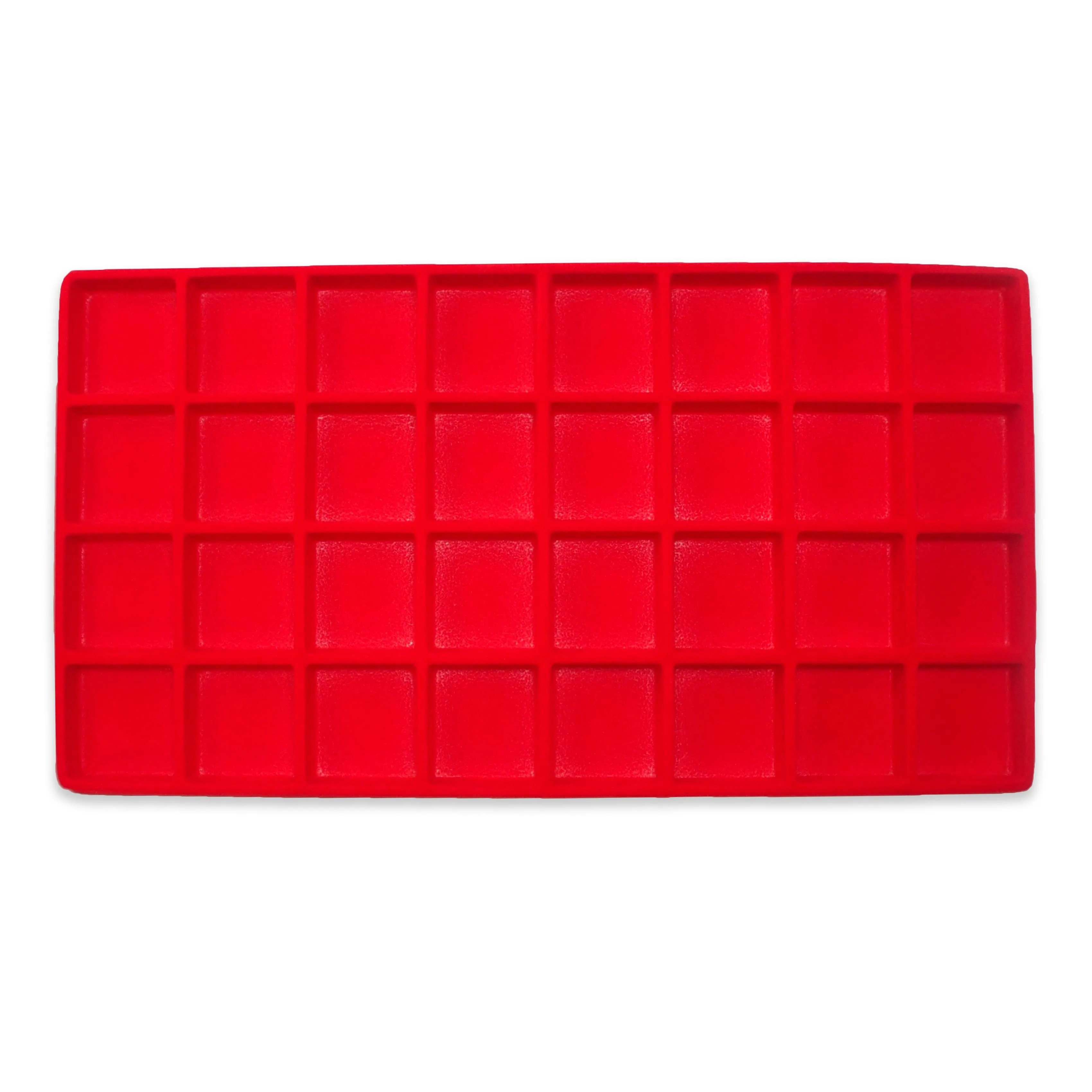 Red Flocked Plastic Compartment Tray Insert