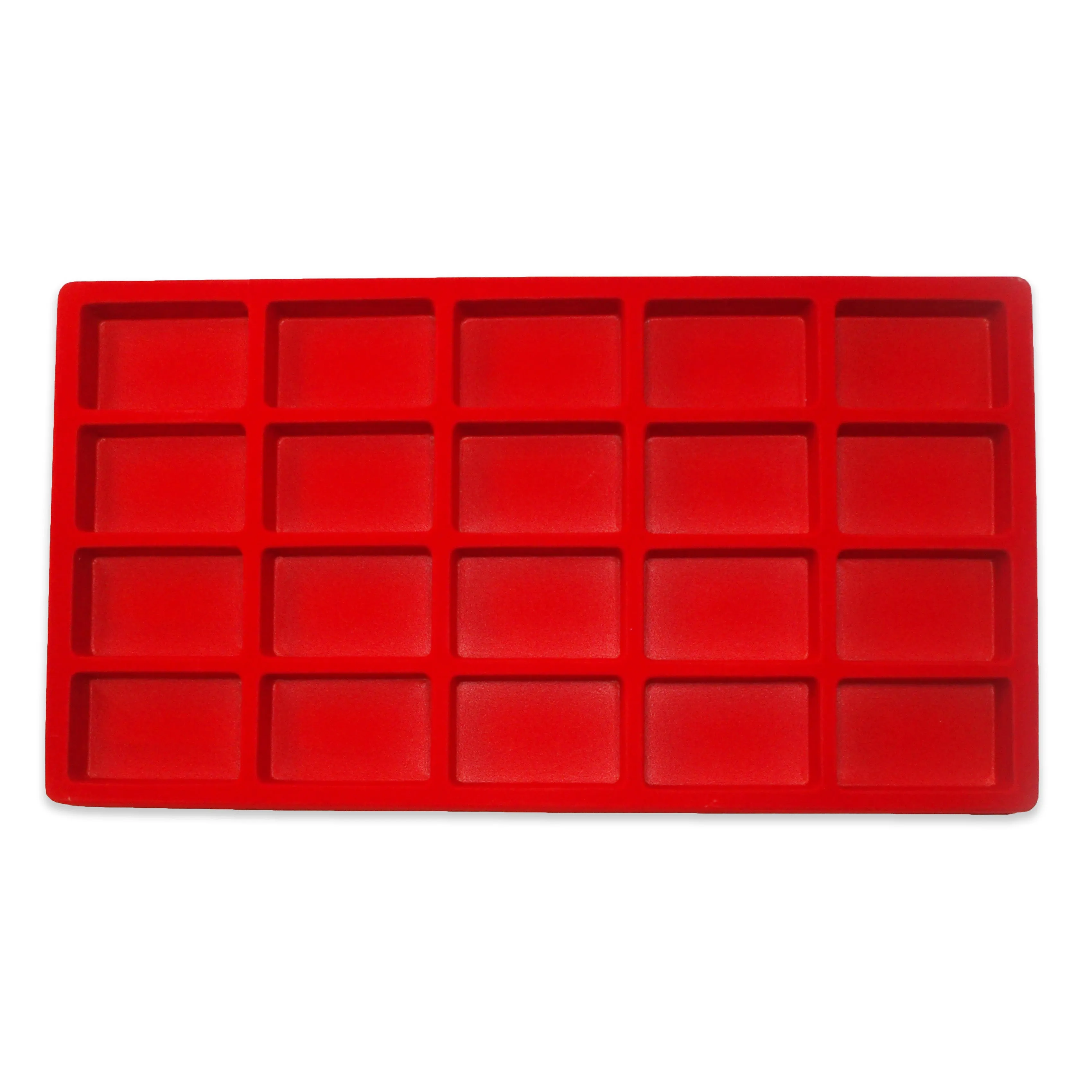 Red Flocked Plastic Compartment Tray Insert