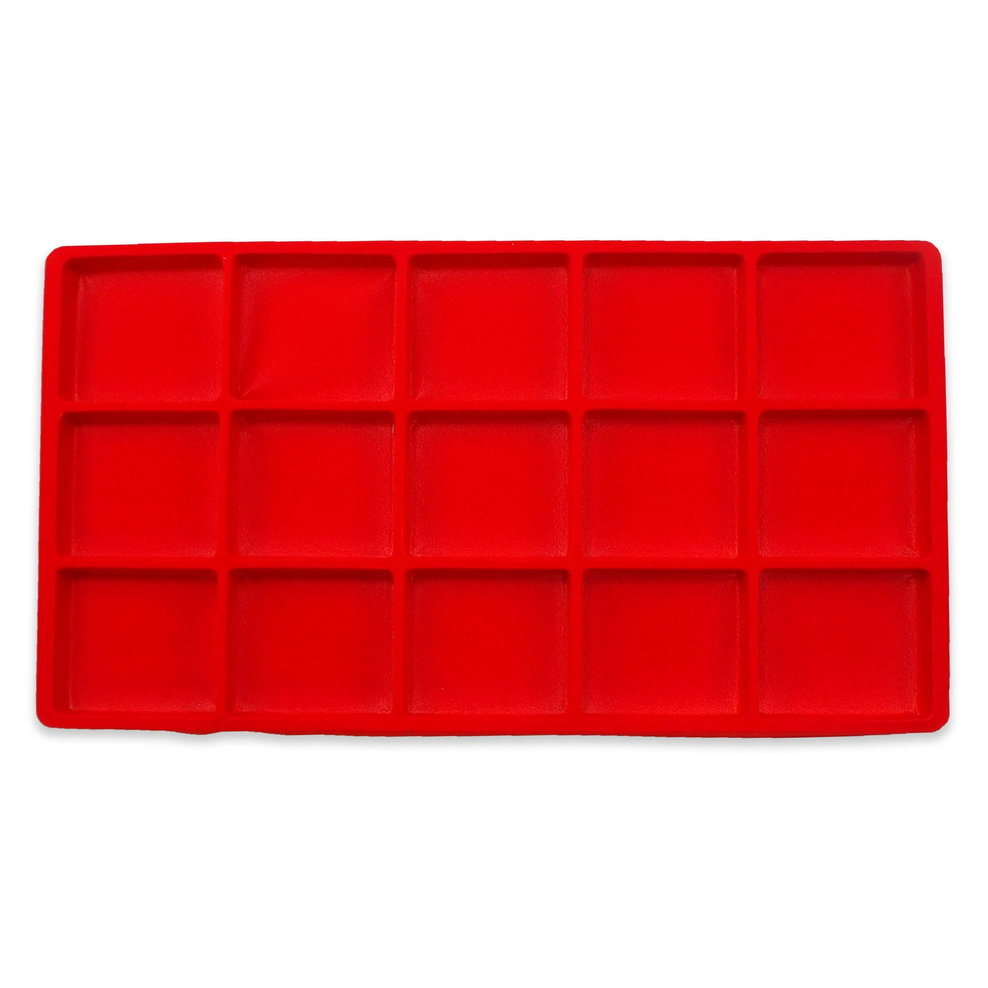 Red Flocked Plastic Compartment Tray Insert