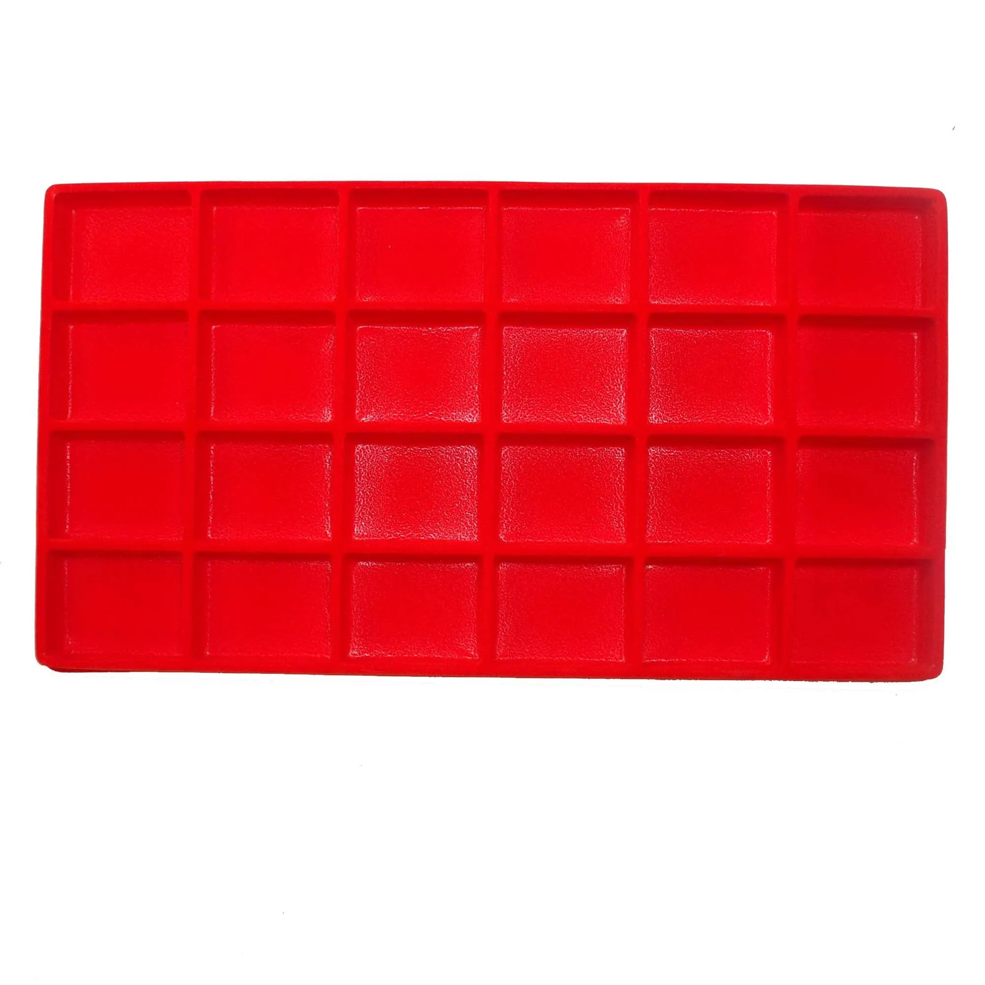 Red Flocked Plastic Compartment Tray Insert