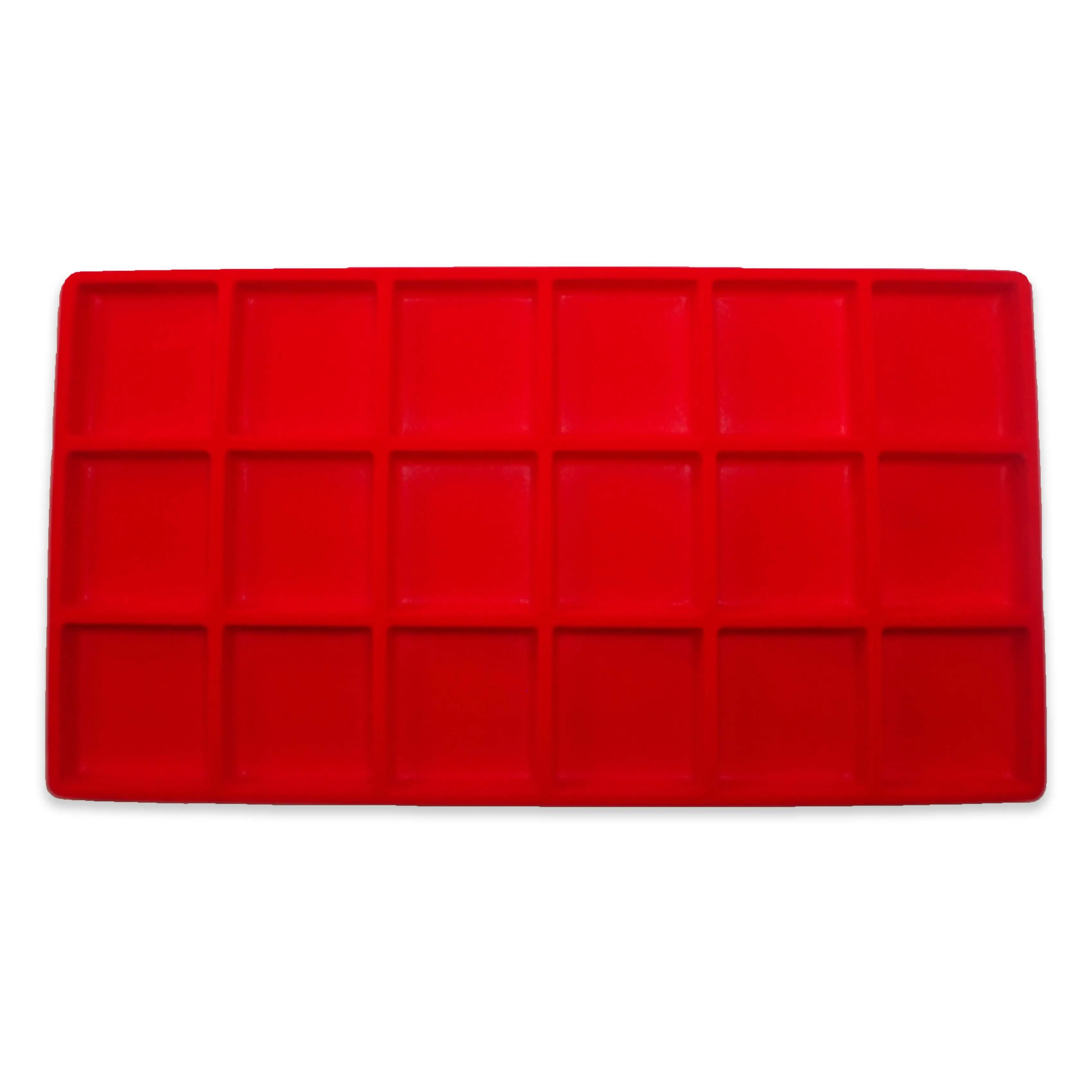 Red Flocked Plastic Compartment Tray Insert