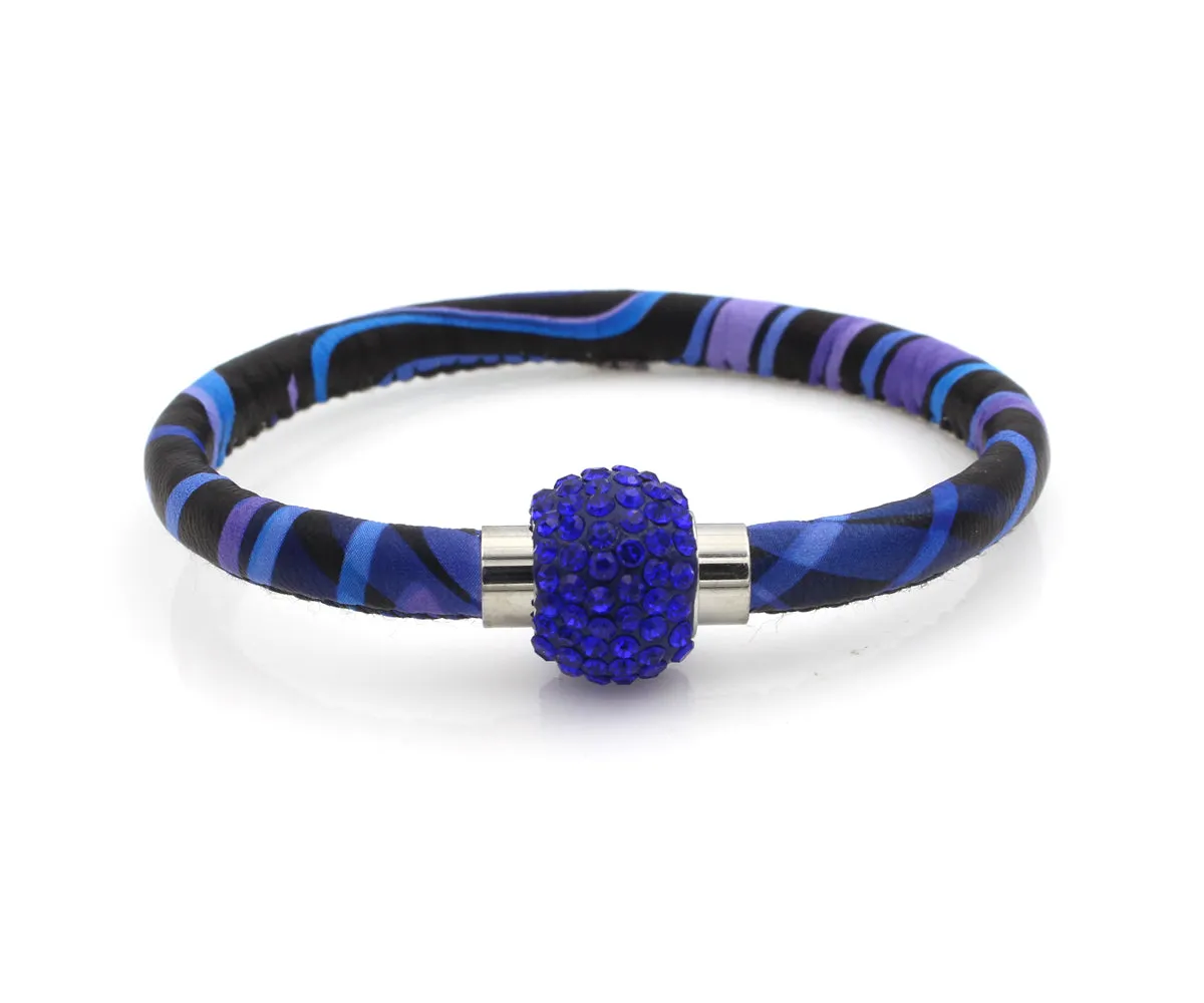 Sparkling Blue Multicolor Leather Single Bracelet