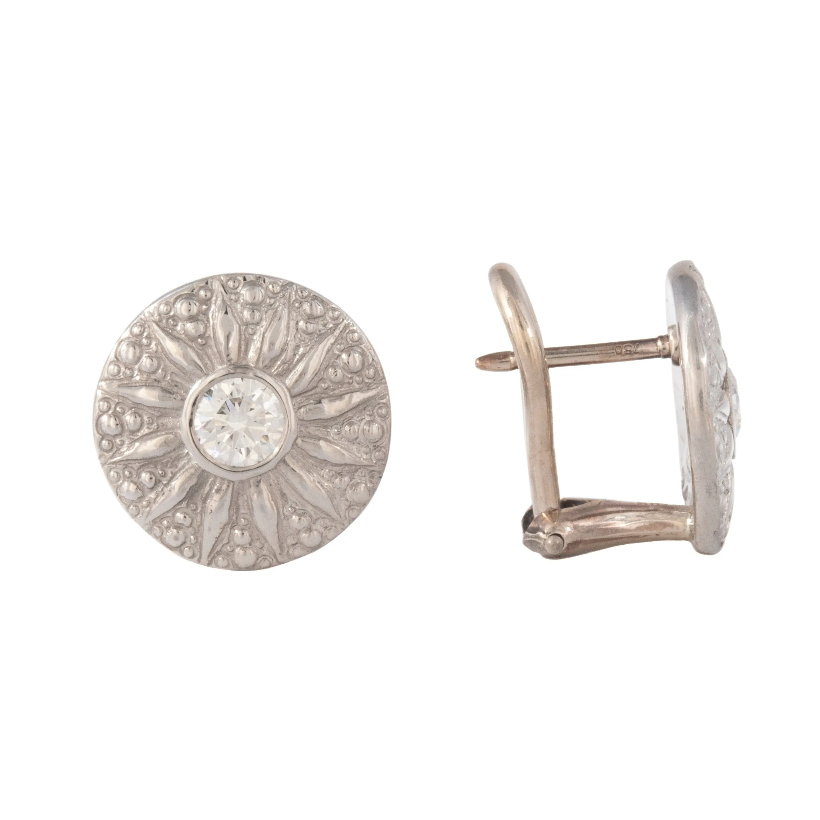Sunburst Earrings in Platinum