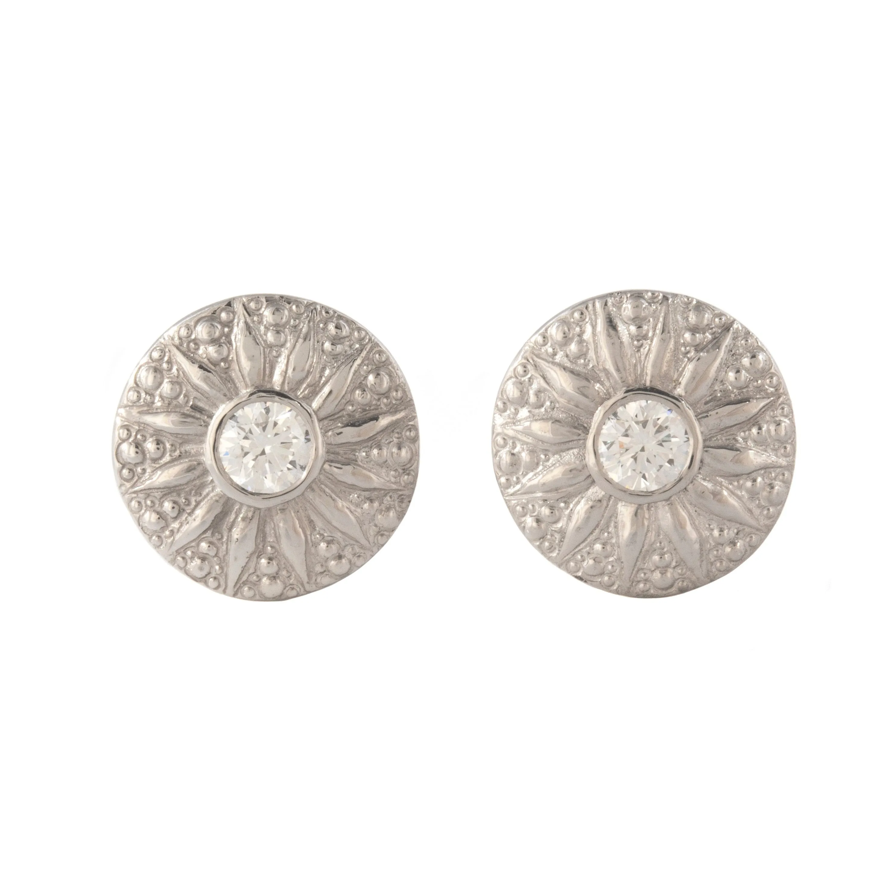 Sunburst Earrings in Platinum