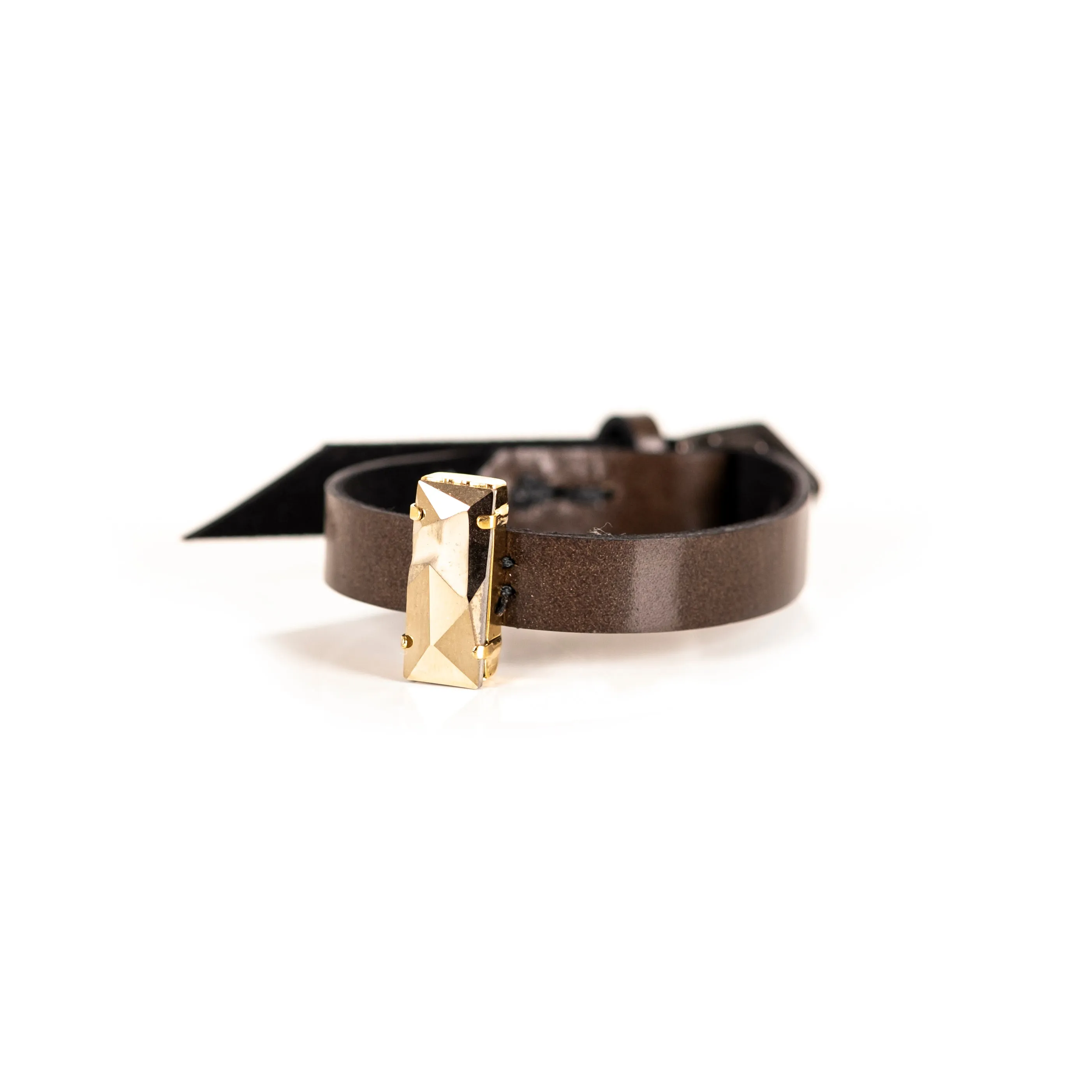 The Stackable Leather Bracelet with Swarovski Crystals
