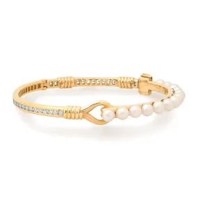 Toi et Moi Bracelet - Pearl and White Diamond