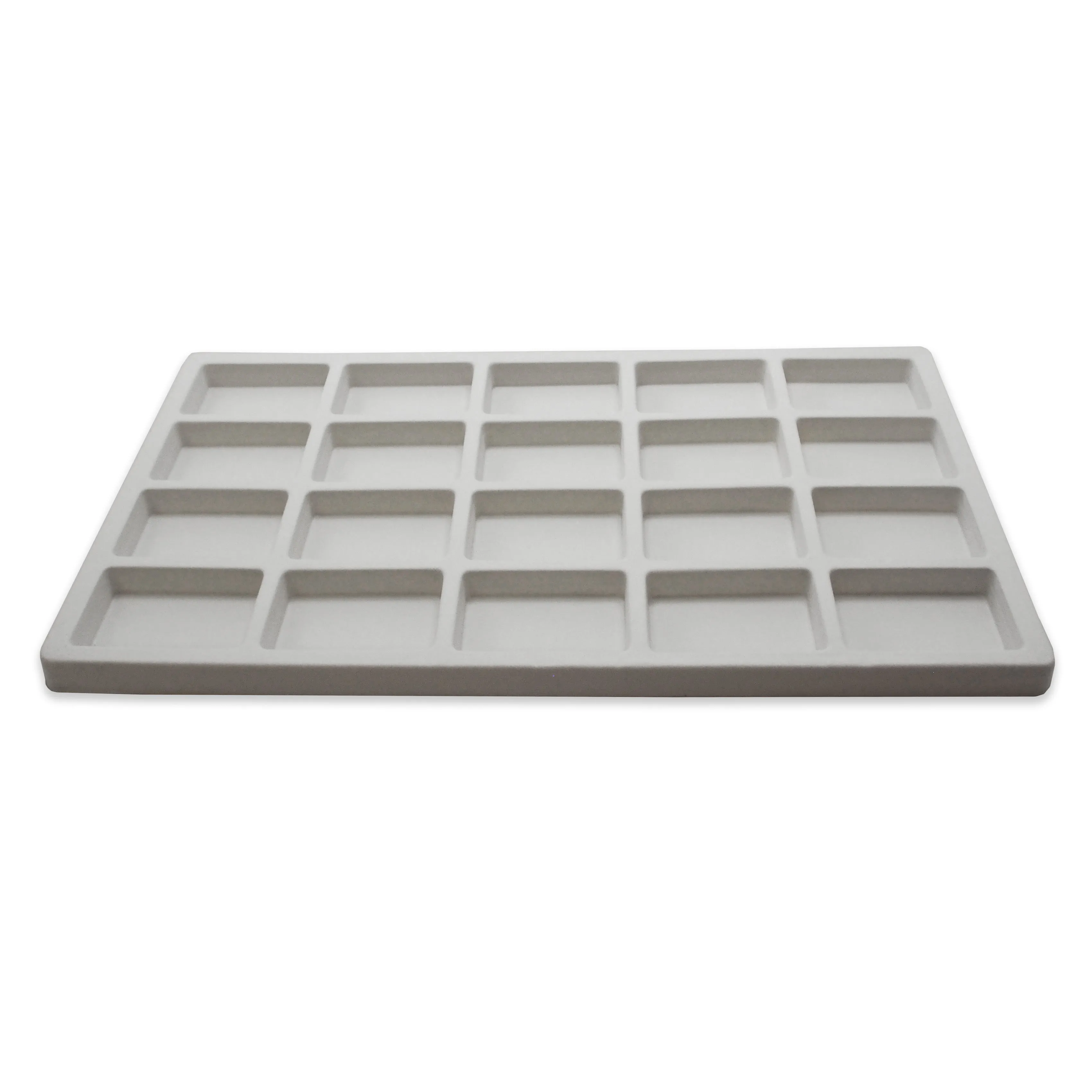 White Flocked Plastic Compartment Tray Insert
