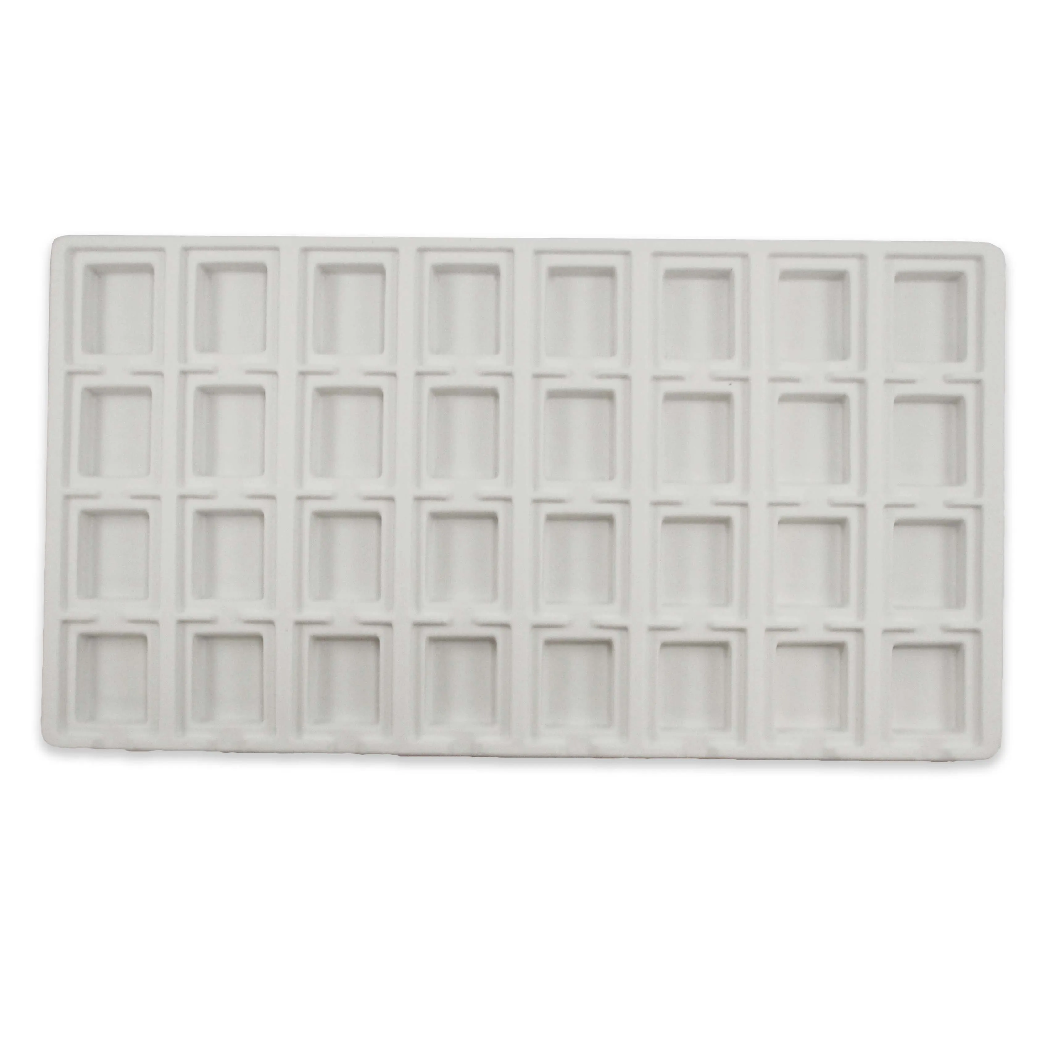 White Flocked Plastic Compartment Tray Insert
