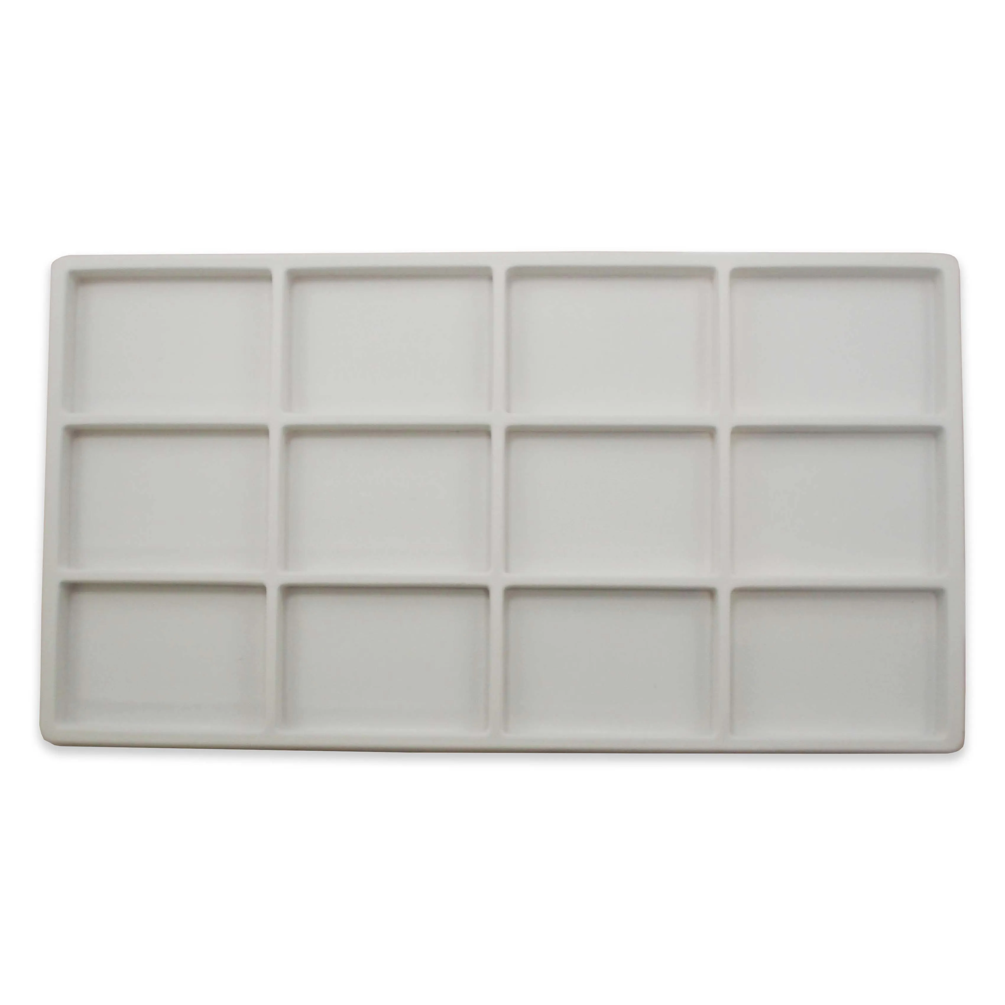 White Flocked Plastic Compartment Tray Insert