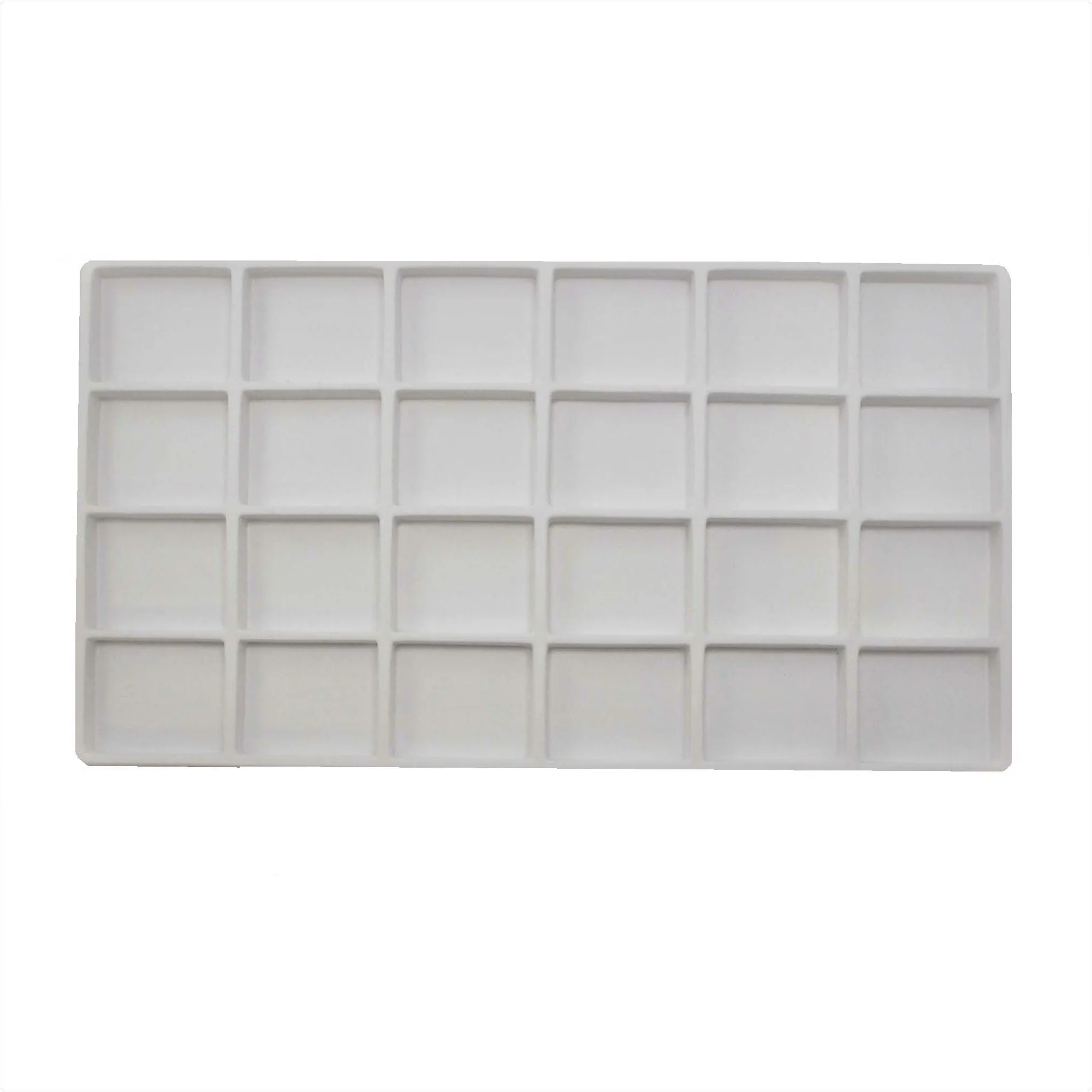 White Flocked Plastic Compartment Tray Insert