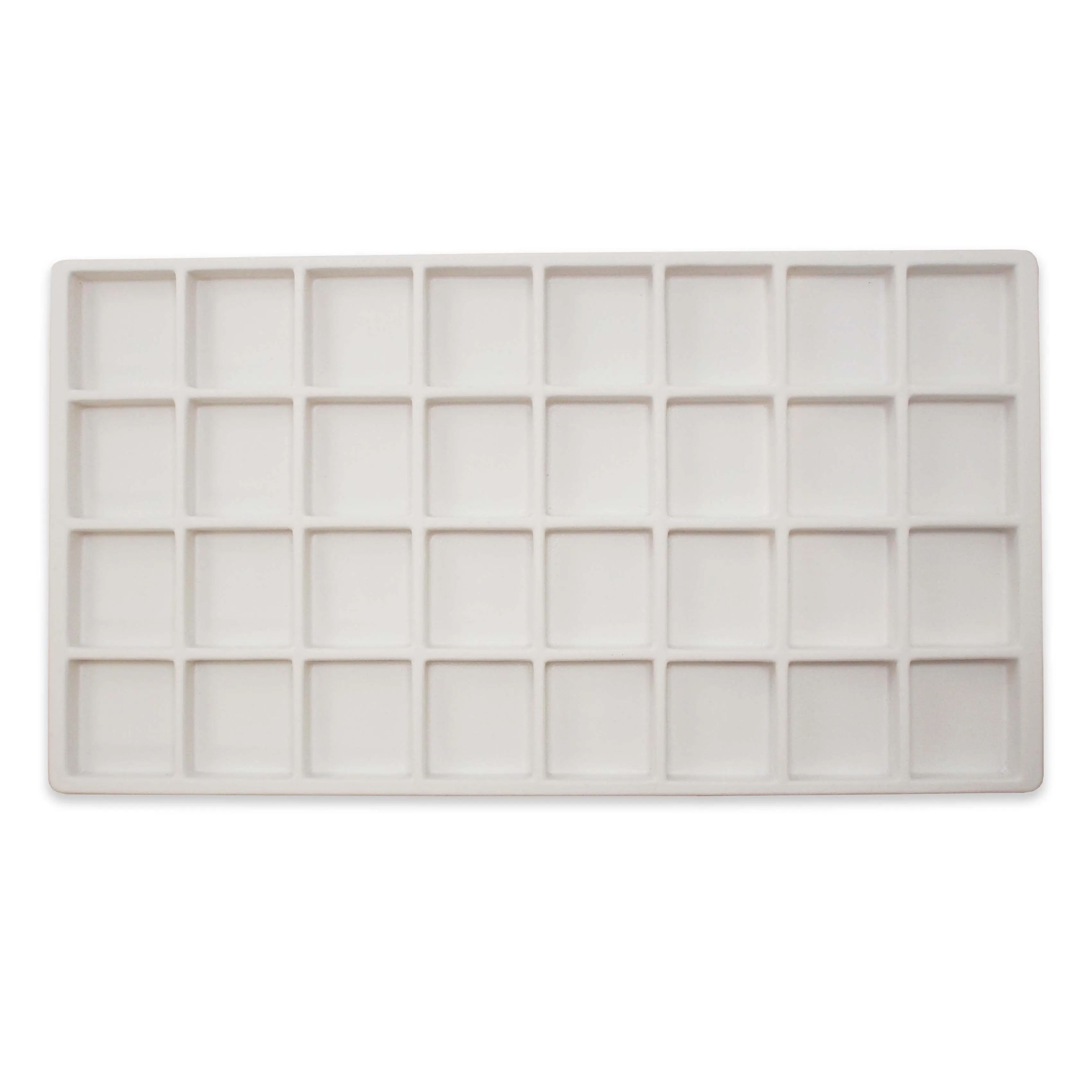 White Flocked Plastic Compartment Tray Insert