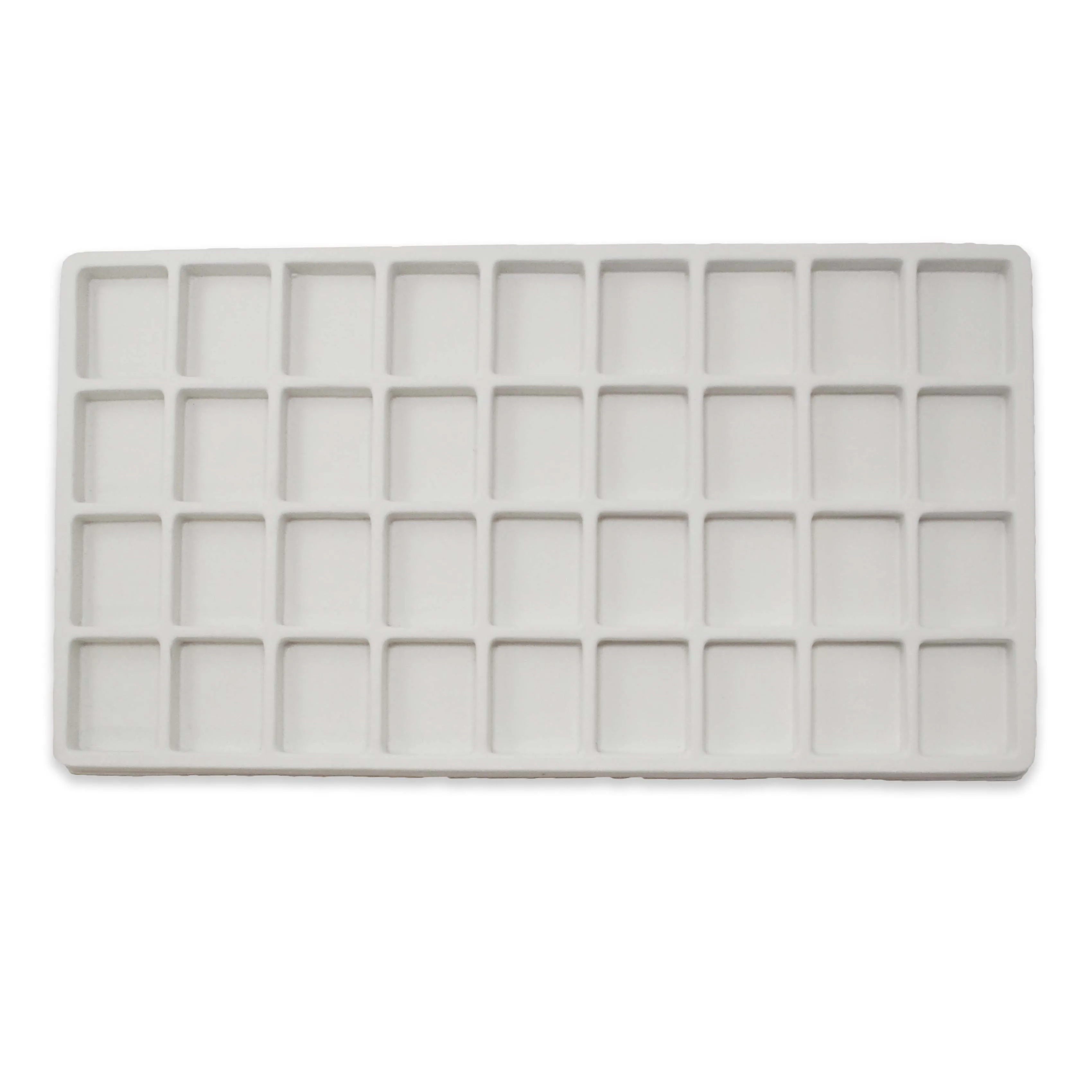 White Flocked Plastic Compartment Tray Insert