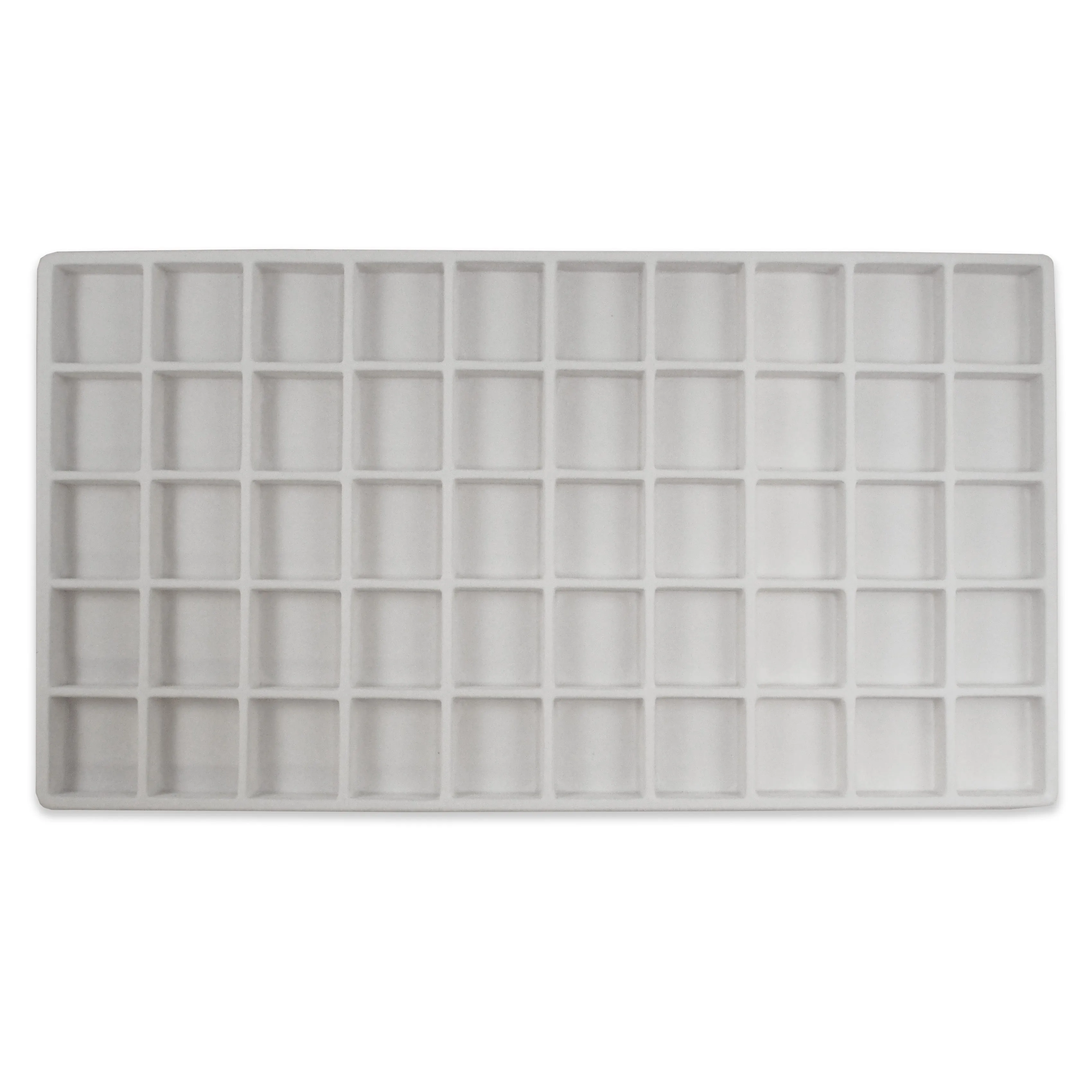 White Flocked Plastic Compartment Tray Insert