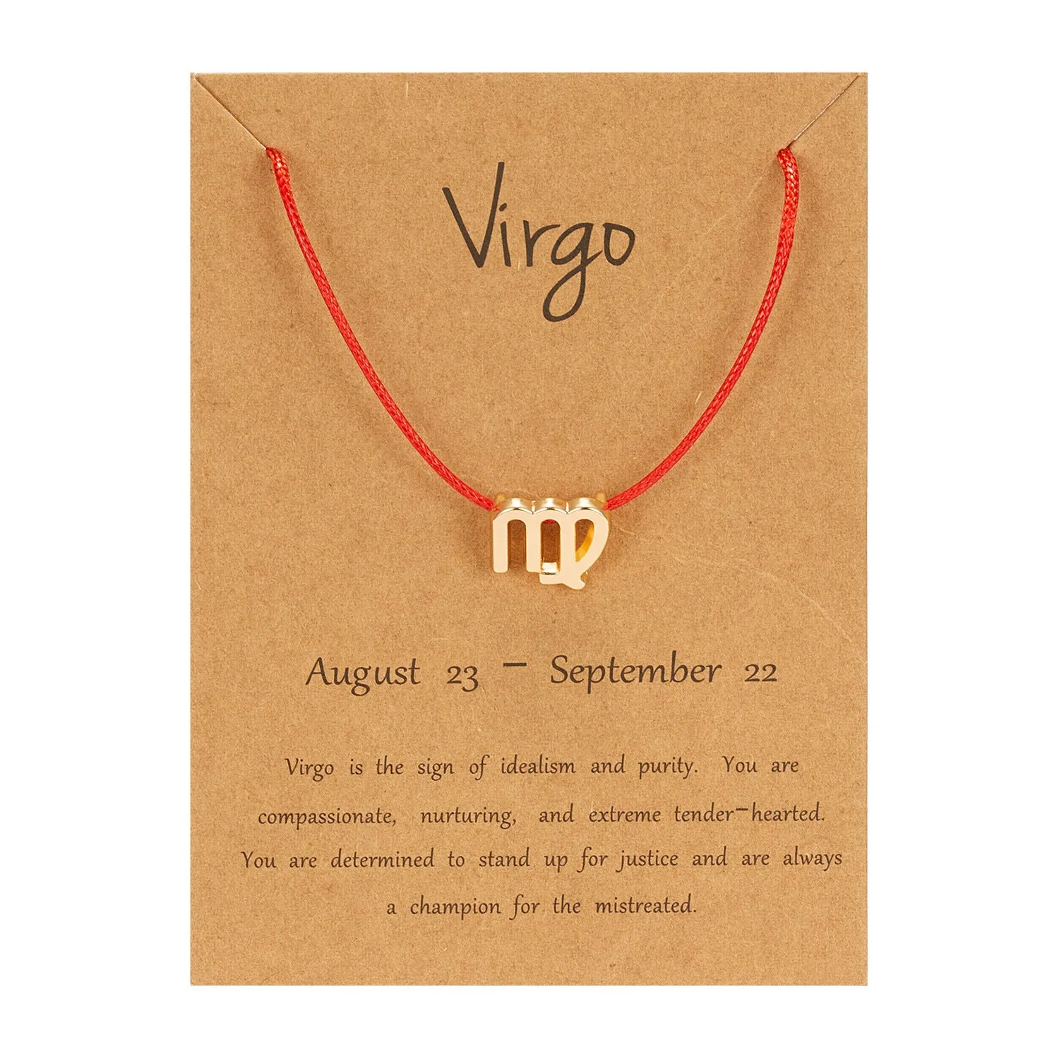 Zodiac Sign Red And Black Rope Symbol Edition Paper Card Bracelet